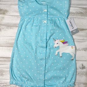Carter’s Baby Girl Unicorn🦄 Romper 9 Months